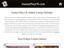 Tablet Screenshot of gamesplayuk.com